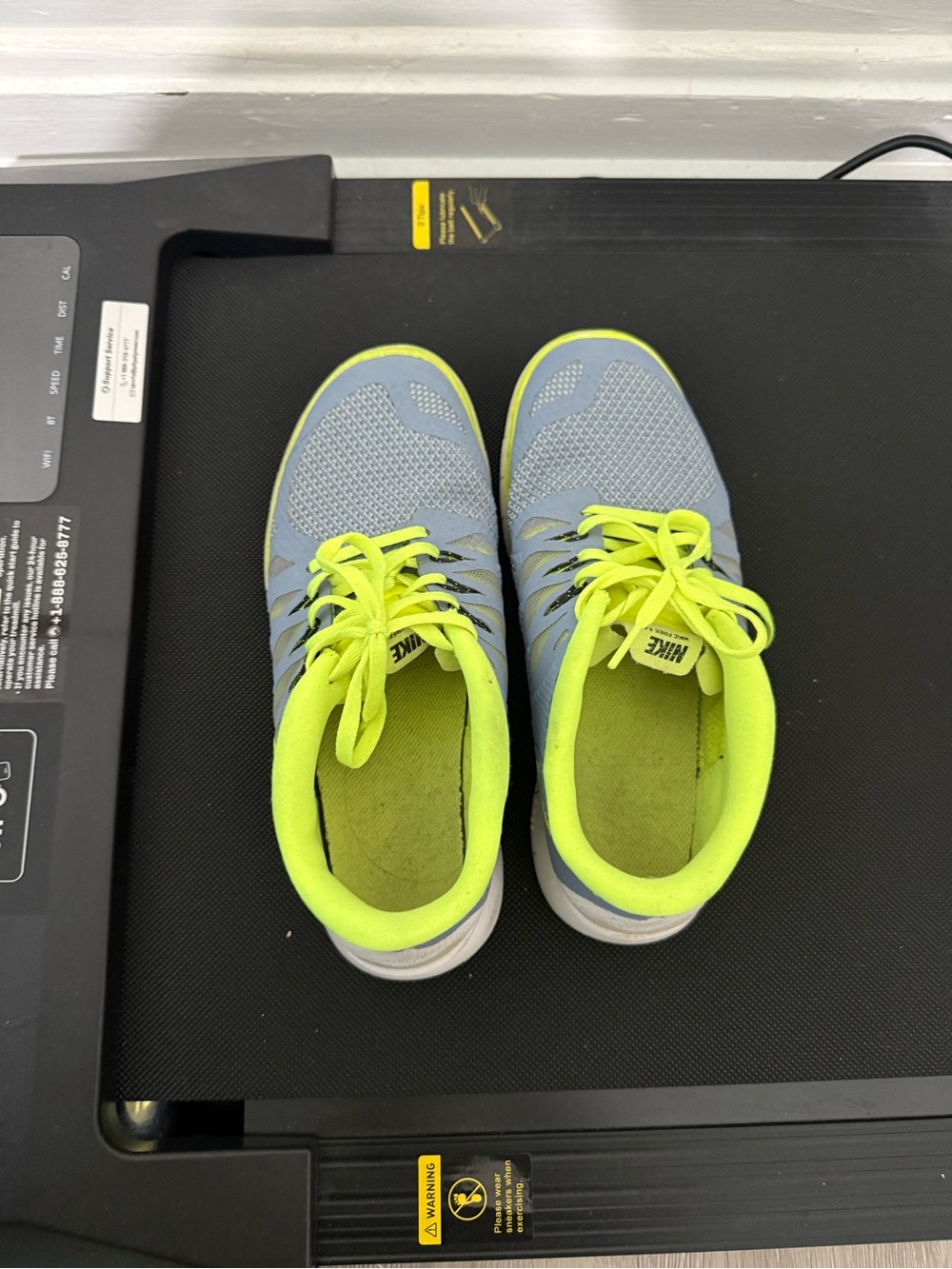 Nike Free 5.0 - Light Gray and Neon Yellow Sneakers